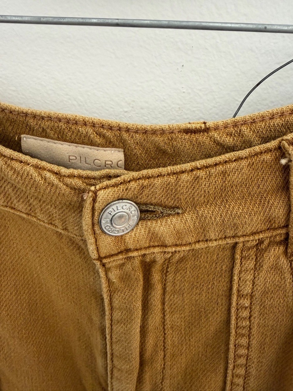 Pilcro Golden Mustard High-Rise Wide Leg Pants - Picture 3 of 5